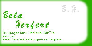 bela herfert business card